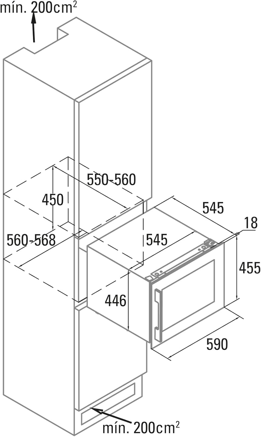Cata | Vinoteca |Modelo VI 54024 X | Vinoteca no Frost de Encastre | Capacidad para 28 Botellas | Ancho de 60 cm | Clase de Eficiencia nergética G | Con Soportes Regulables para la Altura