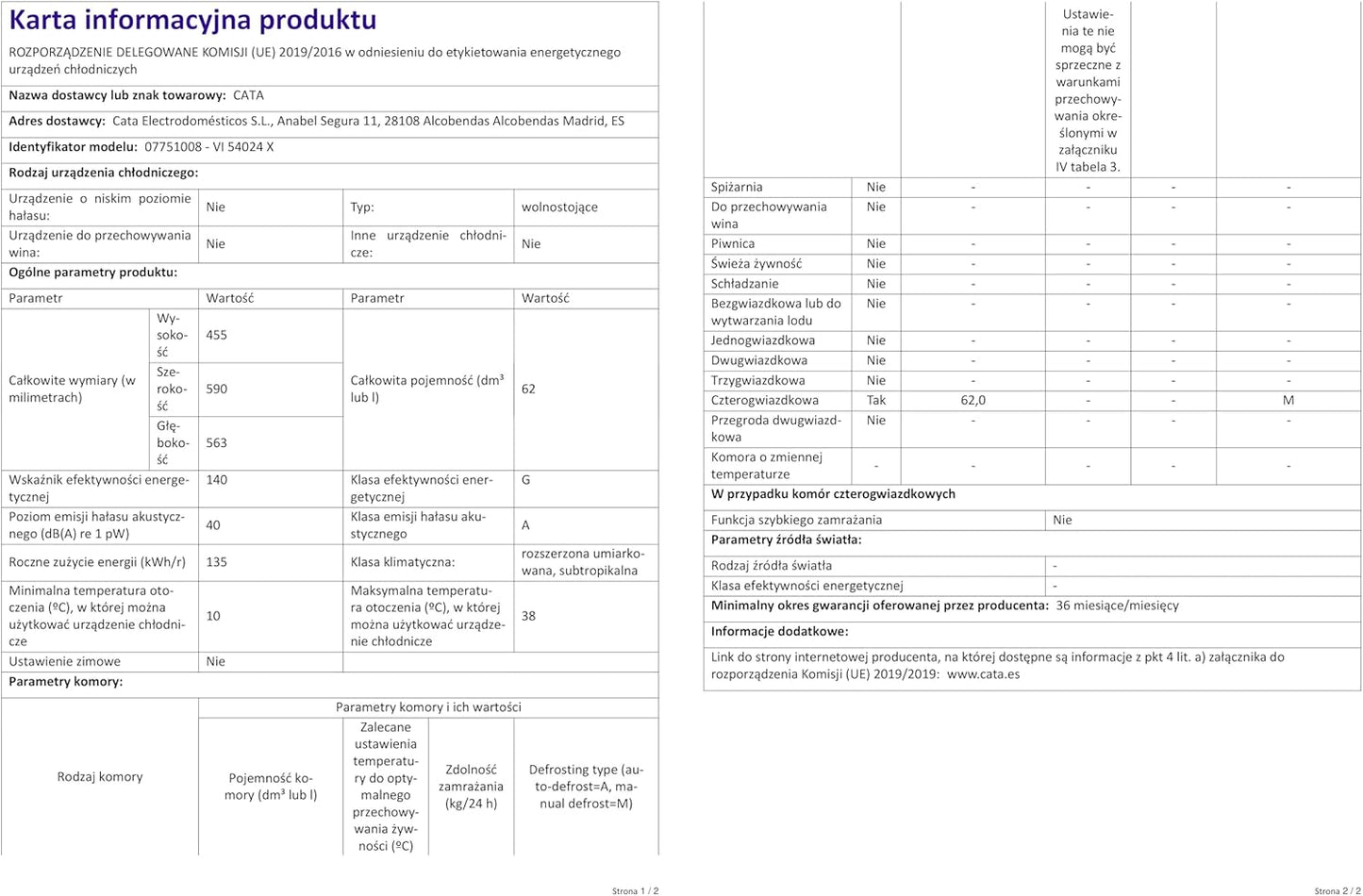Cata | Vinoteca |Modelo VI 54024 X | Vinoteca no Frost de Encastre | Capacidad para 28 Botellas | Ancho de 60 cm | Clase de Eficiencia nergética G | Con Soportes Regulables para la Altura