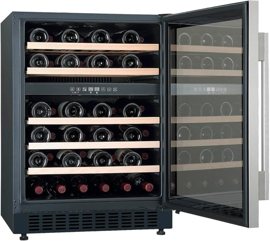 Cata Vinoteca VI 59082 BK No Frost Capacidad 46 Botellas Control Electrónico de Temperatura Panel Touch Control Digital Luz Interior LED Puerta Reversible Ventilación Interna Ancho 59,5 cm Color Negro
